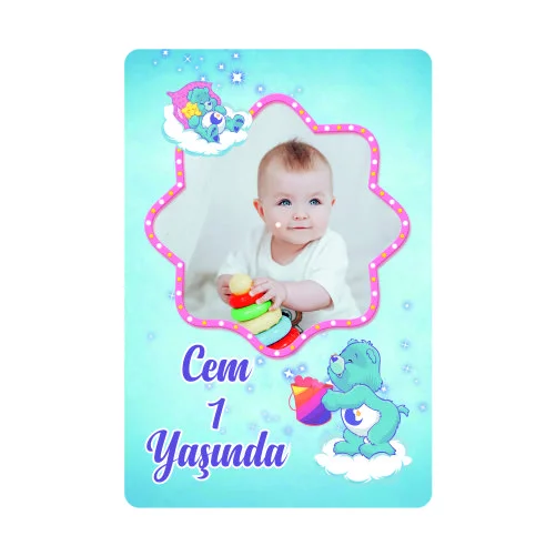 Mavi Ayıcık Temalı Doğum Günü Magneti